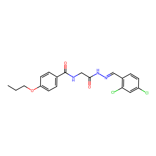 N-(2-(2-(2,4-Dichlorobenzylidene)hydrazino)-2-oxoethyl)-4-propoxybenzamide structure