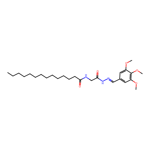 N-(2-Oxo-2-(2-(3,4,5-trimethoxybenzylidene)hydrazino)ethyl)tetradecanamide structure