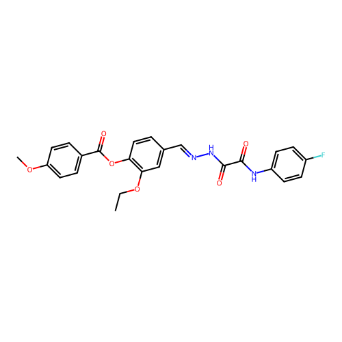 2-Ethoxy-4-(2-((4-fluoroanilino)(oxo)AC)carbohydrazonoyl)PH 4-methoxybenzoate structure