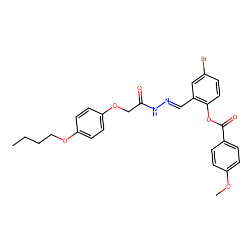 4-Bromo-2-(2-((4-butoxyphenoxy)acetyl)carbohydrazonoyl)phenyl 4-methoxybenzoate structure