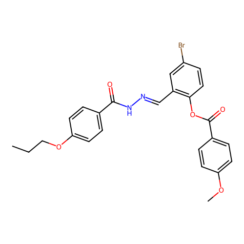 4-Bromo-2-(2-(4-propoxybenzoyl)carbohydrazonoyl)phenyl 4-methoxybenzoate structure