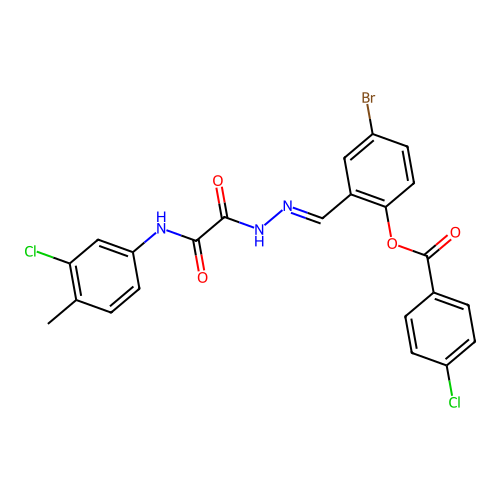 4-BR-2-(2-((3-CL-4-Methylanilino)(oxo)AC)carbohydrazonoyl)PH 4-chlorobenzoate structure
