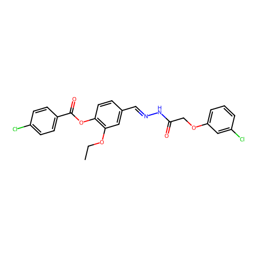 4-(2-((3-Chlorophenoxy)acetyl)carbohydrazonoyl)-2-ethoxyphenyl 4-chlorobenzoate structure
