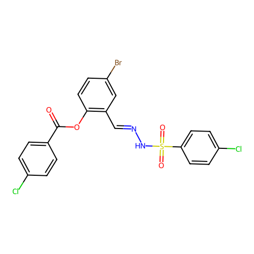4-Bromo-2-(2-((4-chlorophenyl)sulfonyl)carbohydrazonoyl)phenyl 4-chlorobenzoate structure