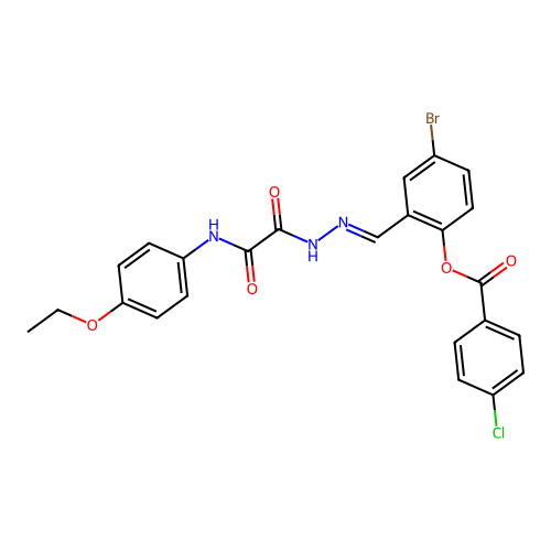 4-BR-2-(2-((4-Ethoxyanilino)(oxo)acetyl)carbohydrazonoyl)phenyl 4-chlorobenzoate structure