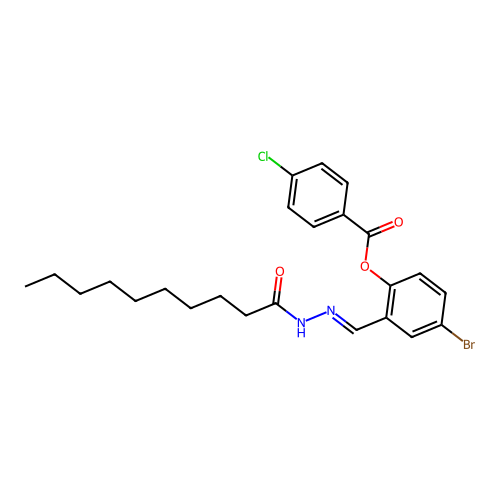 [4-Bromo-2-[(decanoylhydrazinylidene)methyl]phenyl] 4-chlorobenzoate structure