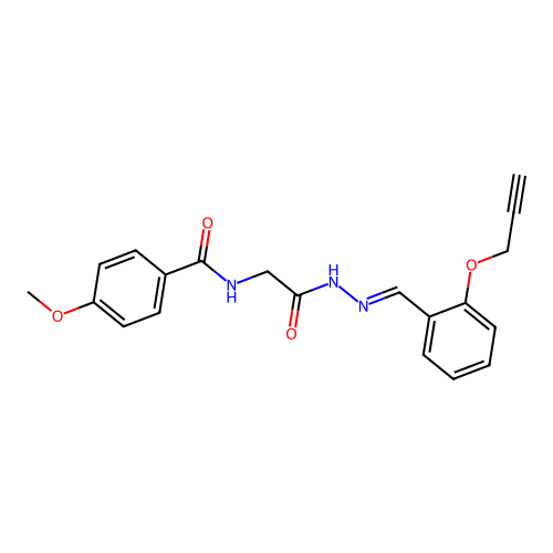4-Methoxy-N-(2-oxo-2-(2-(2-(2-propynyloxy)benzylidene)hydrazino)ethyl)benzamide structure