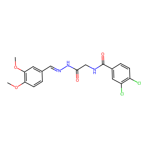 3,4-Dichloro-N-(2-(2-(3,4-dimethoxybenzylidene)hydrazino)-2-oxoethyl)benzamide structure