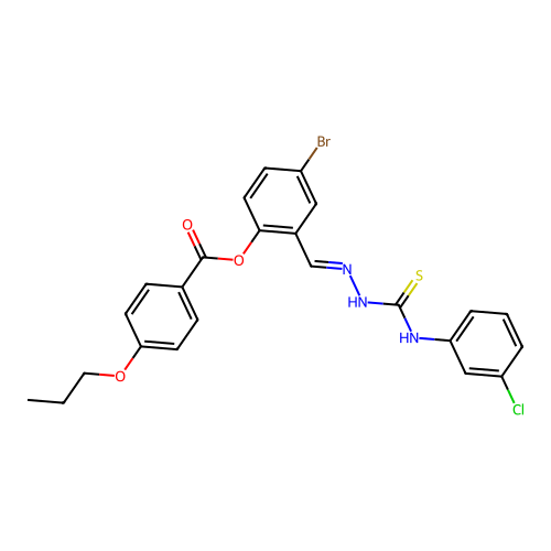 4-BR-2-(2-((3-Chloroanilino)carbothioyl)carbohydrazonoyl)PH 4-propoxybenzoate structure