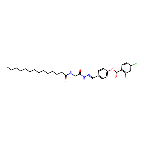 4-(2-((Tetradecanoylamino)acetyl)carbohydrazonoyl)phenyl 2,4-dichlorobenzoate structure