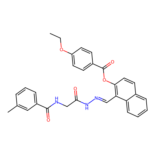 1-(2-(((3-Methylbenzoyl)amino)AC)carbohydrazonoyl)-2-naphthyl 4-ethoxybenzoate structure