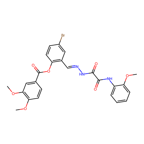 4-BR-2-(2-((2-Methoxyanilino)(oxo)AC)carbohydrazonoyl)PH 3,4-dimethoxybenzoate structure