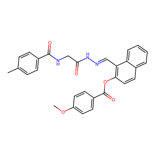 1-(2-(((4-Methylbenzoyl)amino)AC)carbohydrazonoyl)-2-naphthyl 4-methoxybenzoate structure