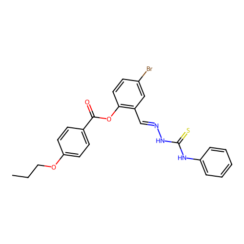 2-{(E)-[(anilinocarbothioyl)hydrazono]methyl}-4-bromophenyl 4-propoxybenzoate structure