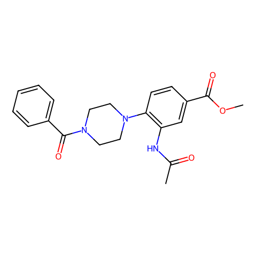 Methyl 3-acetamido-4-(4-benzoylpiperazin-1-yl)benzoate structure