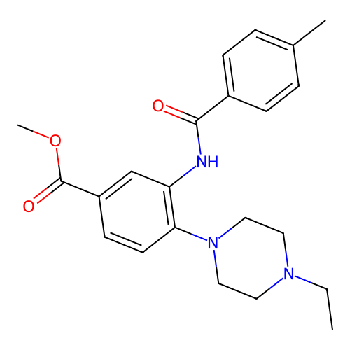 Methyl 4-(4-ethylpiperazin-1-YL)-3-(4-methylbenzamido)benzoate structure