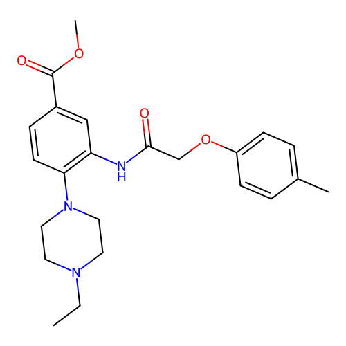 Methyl 4-(4-ethylpiperazin-1-yl)-3-{[(4-methylphenoxy)acetyl]amino}benzoate structure