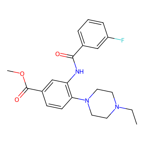Methyl 4-(4-ethylpiperazin-1-YL)-3-(3-fluorobenzamido)benzoate structure