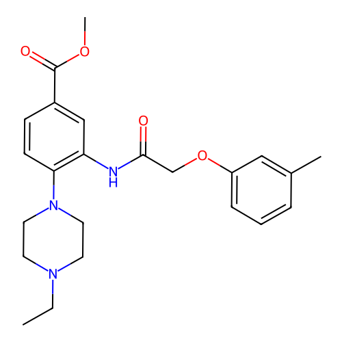 Methyl 4-(4-ethylpiperazin-1-yl)-3-{[(3-methylphenoxy)acetyl]amino}benzoate structure