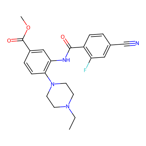 Methyl 3-(4-cyano-2-fluorobenzamido)-4-(4-ethylpiperazin-1-YL)benzoate structure