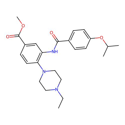 Methyl 4-(4-ethylpiperazin-1-yl)-3-[(4-propan-2-yloxybenzoyl)amino]benzoate structure