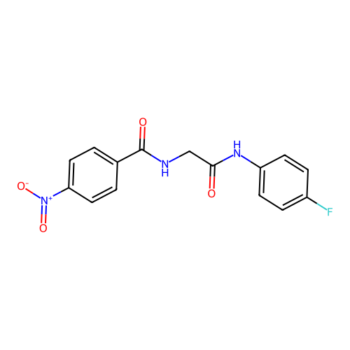 N-{2-[(4-fluorophenyl)amino]-2-oxoethyl}-4-nitrobenzamide structure