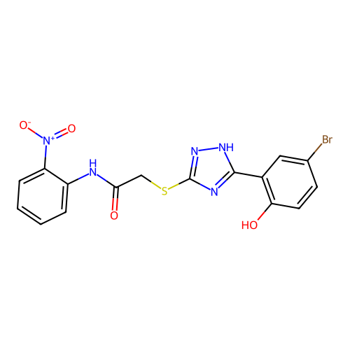 2-{[5-(5-bromo-2-hydroxyphenyl)-4H-1,2,4-triazol-3-yl]sulfanyl}-N-(2-nitrophenyl)acetamide structure