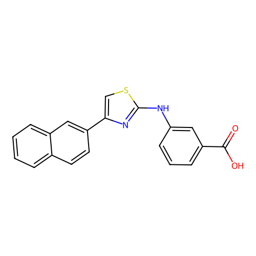 3-{[4-(Naphthalen-2-yl)-1,3-thiazol-2-yl]amino}benzoic acid structure