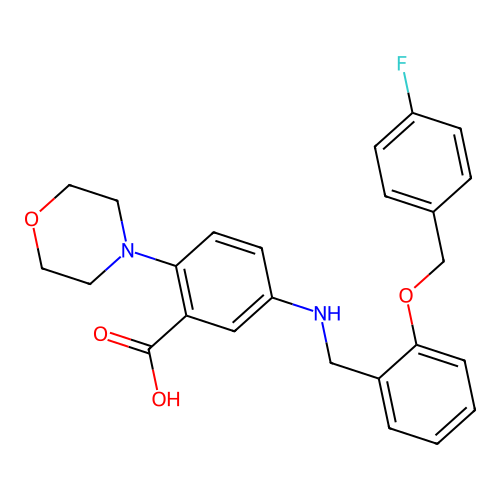 5-({2-[(4-Fluorobenzyl)oxy]benzyl}amino)-2-(morpholin-4-yl)benzoic acid structure