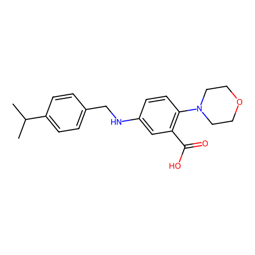 2-(Morpholin-4-yl)-5-{[4-(propan-2-yl)benzyl]amino}benzoic acid structure