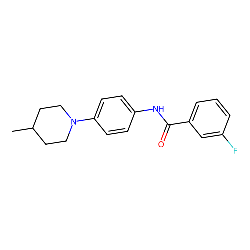 3-fluoro-N-[4-(4-methylpiperidin-1-yl)phenyl]benzamide structure