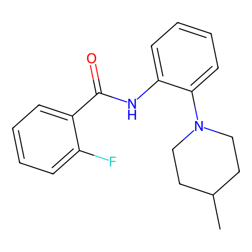 2-fluoro-N-[2-(4-methylpiperidin-1-yl)phenyl]benzamide structure
