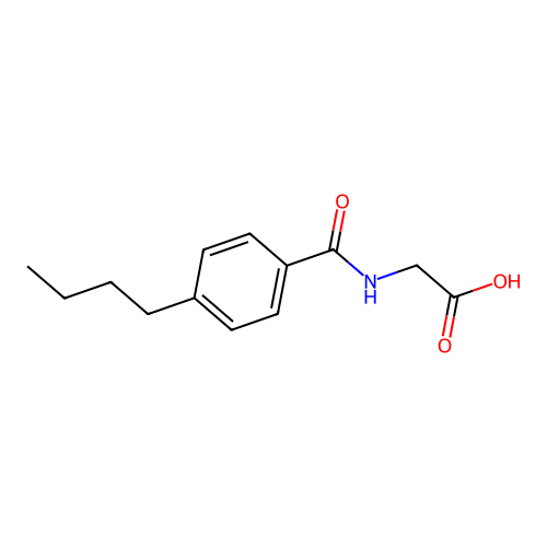 N-[(4-butylphenyl)carbonyl]glycine structure