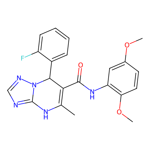 N-(2,5-dimethoxyphenyl)-7-(2-fluorophenyl)-5-methyl-4,7-dihydro[1,2,4]triazolo[1,5-a]pyrimidine-6-carboxamide structure