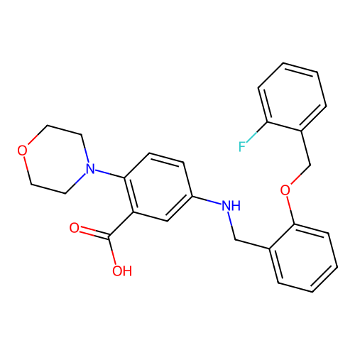 5-({2-[(2-Fluorobenzyl)oxy]benzyl}amino)-2-(morpholin-4-yl)benzoic acid structure