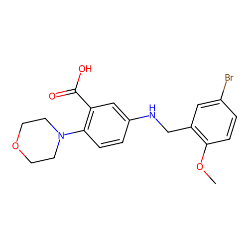 5-[(5-Bromo-2-methoxybenzyl)amino]-2-(morpholin-4-yl)benzoic acid structure