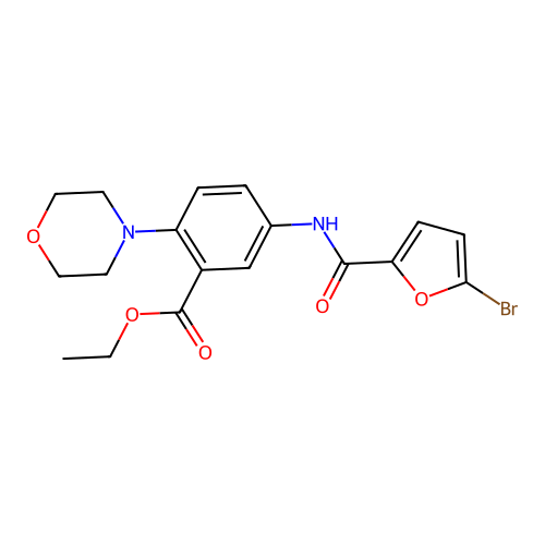 Ethyl 5-{[(5-bromofuran-2-yl)carbonyl]amino}-2-(morpholin-4-yl)benzoate structure