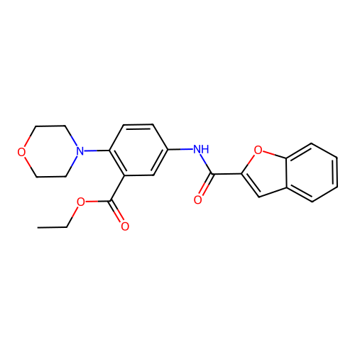 Ethyl 5-[(1-benzofuran-2-ylcarbonyl)amino]-2-(morpholin-4-yl)benzoate structure