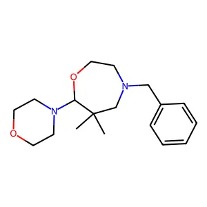 4-Benzyl-6,6-dimethyl-7-morpholin-4-yl-1,4-oxazepane structure