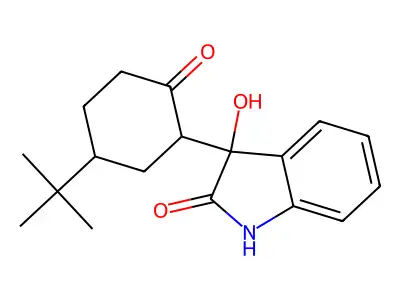 3-(5-tert-butyl-2-oxocyclohexyl)-3-hydroxy-1H-indol-2-one structure