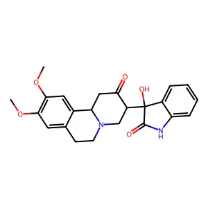 3-(3-hydroxy-2-oxo-1H-indol-3-yl)-9,10-dimethoxy-1,3,4,6,7,11b-hexahydrobenzo[a]quinolizin-2-one structure