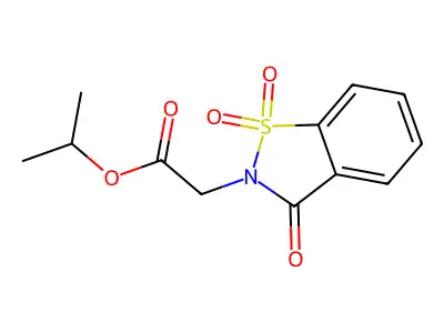 1,2-Benzisothiazole-2(3H)-acetic acid, 3-oxo-, 1-methylethyl ester, 1,1-dioxide structure