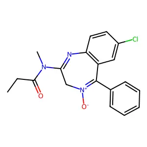 N-(7-chloro-4-oxido-5-phenyl-3H-1,4-benzodiazepin-4-ium-2-yl)-N-methylpropanamide structure