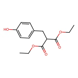 Propanedioic acid, [(4-hydroxyphenyl)methyl]-, diethyl ester structure
