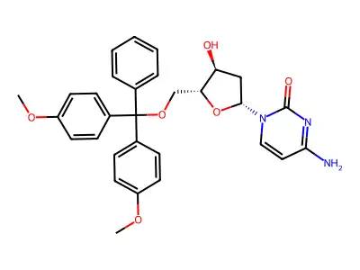 5'-O-(4,4'-dimethoxytrityl)-2'-deoxycytidine structure