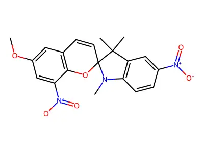 6-Methoxy-1',3',3'-trimethyl-5',8-dinitrospiro[chromene-2,2'-indoline] structure