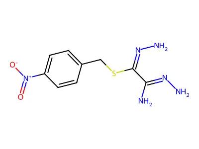 (4-nitrophenyl)methyl N,2-diamino-2-hydrazinylideneethanimidothioate structure