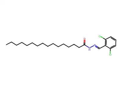 N-[(2,6-dichlorophenyl)methylideneamino]hexadecanamide structure