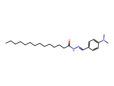 N-[[4-(dimethylamino)phenyl]methylideneamino]tetradecanamide structure