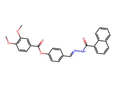 [4-[(Naphthalene-1-carbonylhydrazinylidene)methyl]phenyl] 3,4-dimethoxybenzoate structure